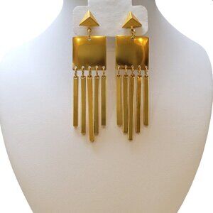 Fun, Fun, Fun! Mid-1990s Geometric Gold Statement Earrings